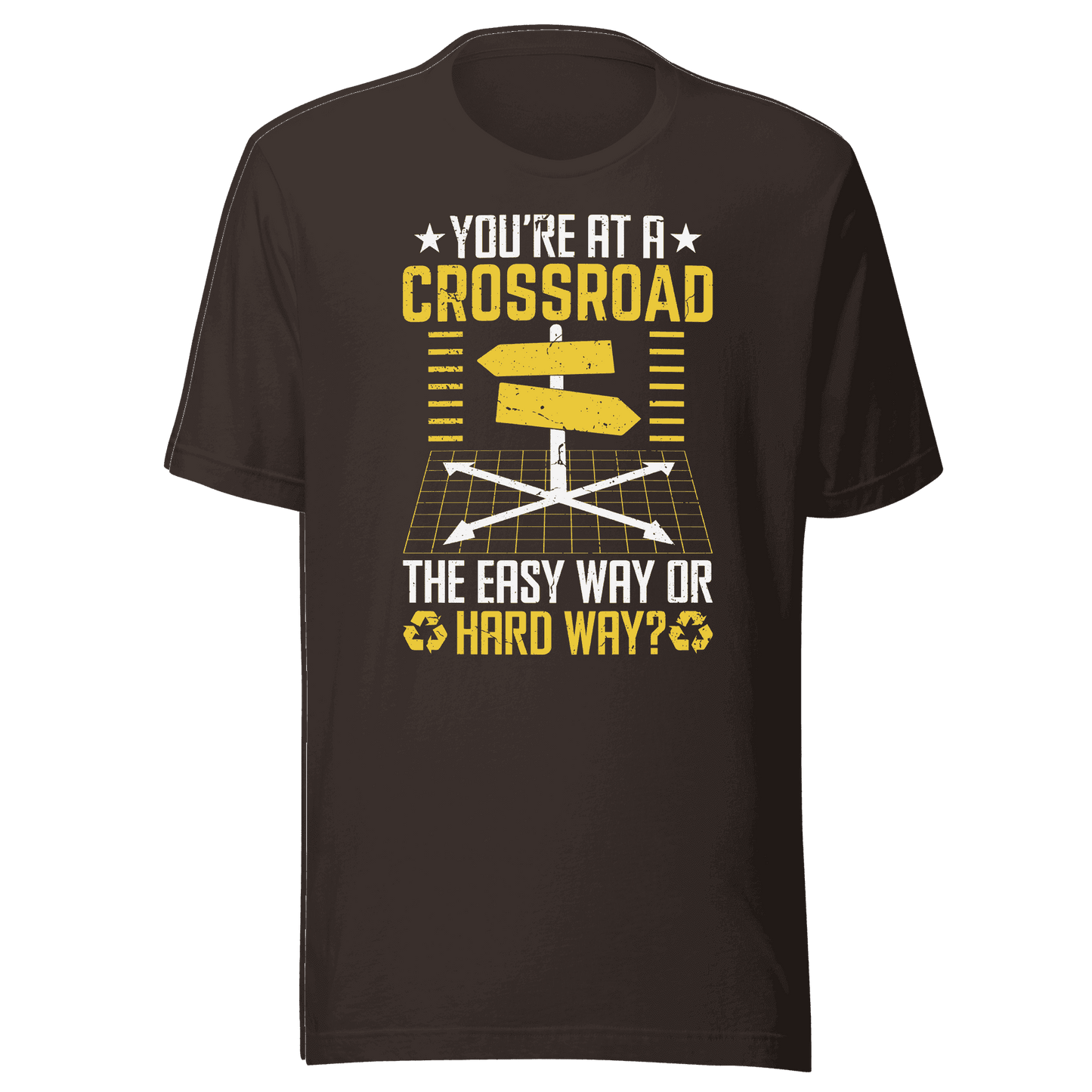 The Easy Way or Hard Way? T-Shirt – Motivational Crossroads Graphic Tee