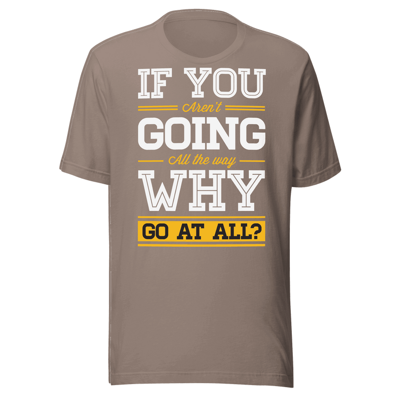 Brown t-shirt with motivational quote on a green background