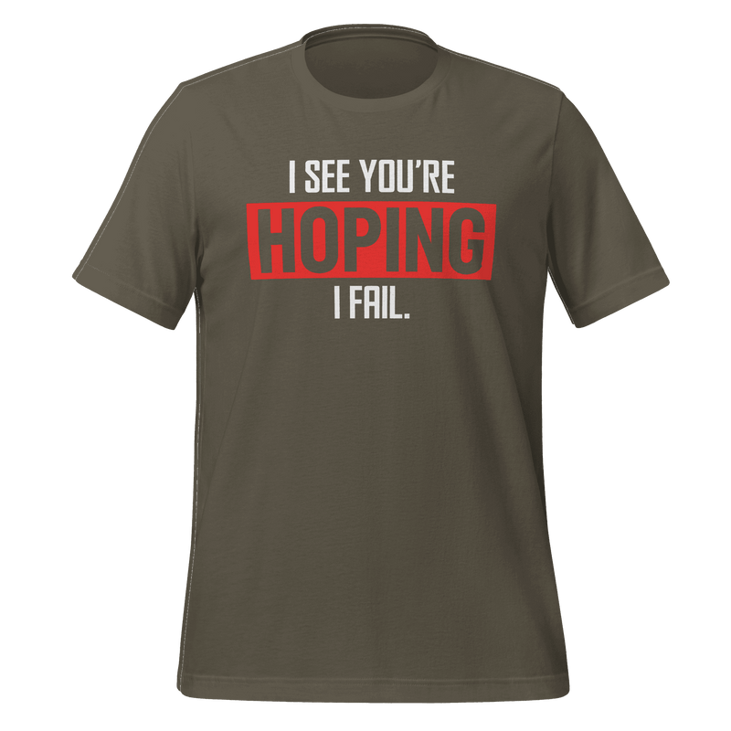 Brown t-shirt with motivational quote on a green background