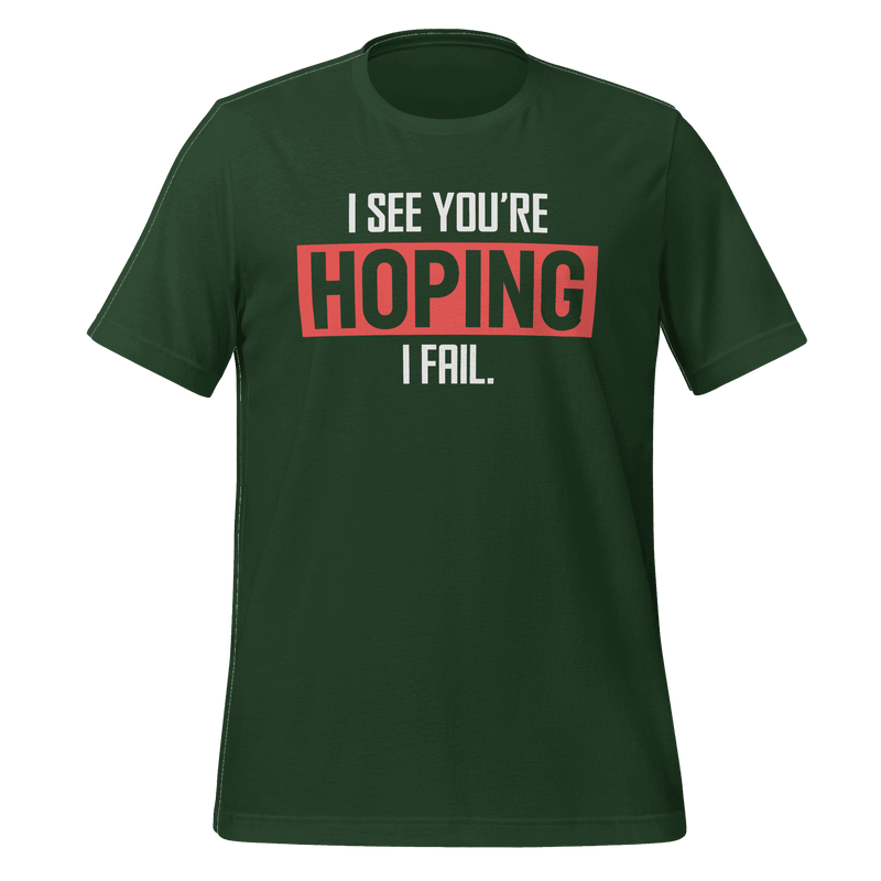 Green t-shirt with humorous text design on a green background