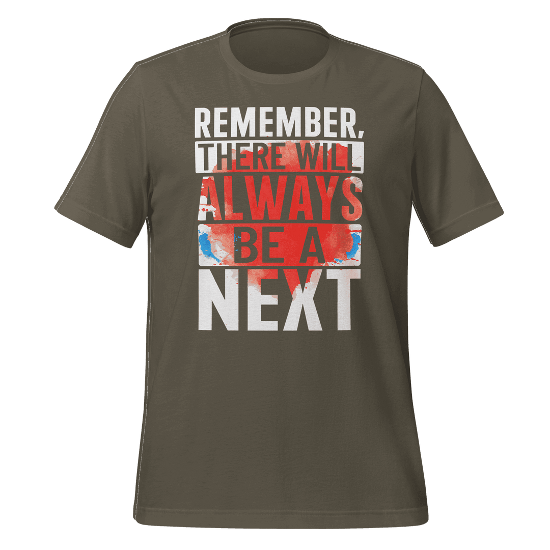 Brown t-shirt with motivational quote on a green background