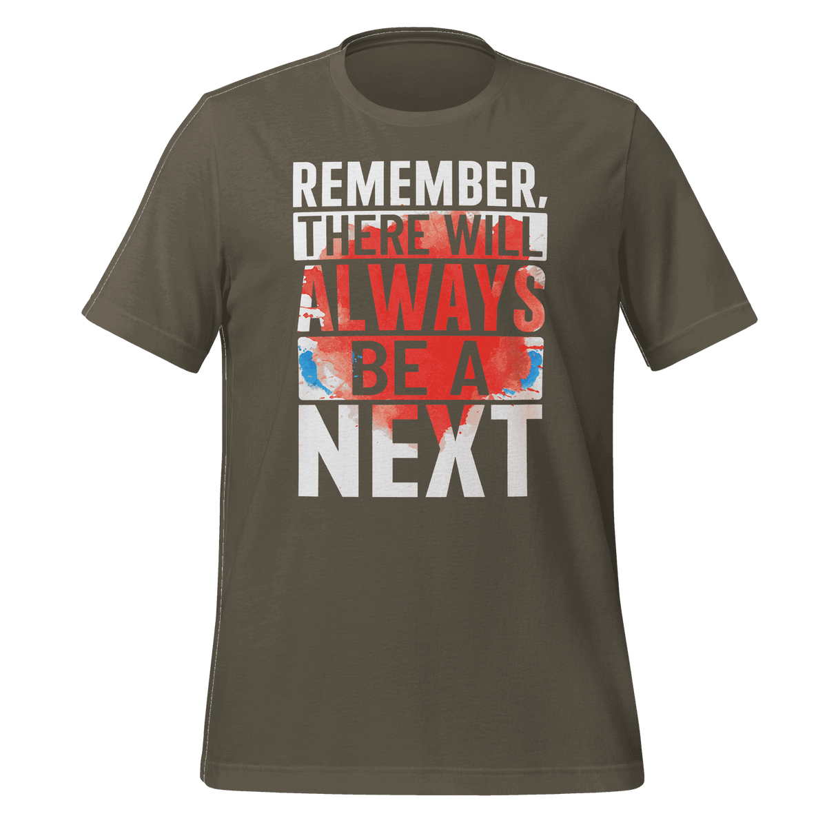 Brown t-shirt with motivational quote on a green background