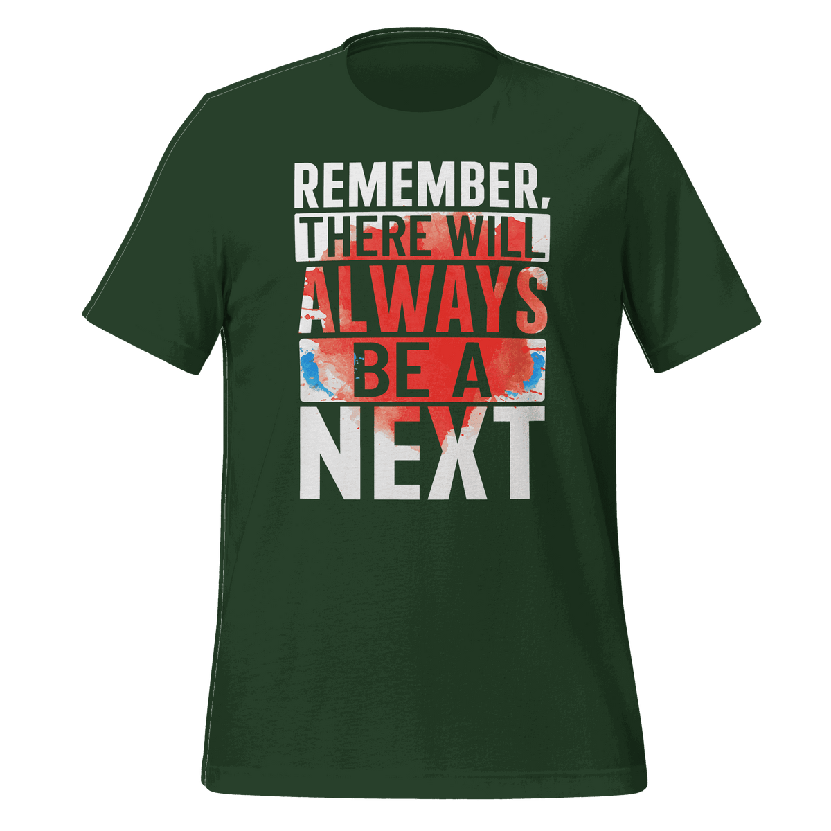 Green t-shirt with motivational quote on a green background