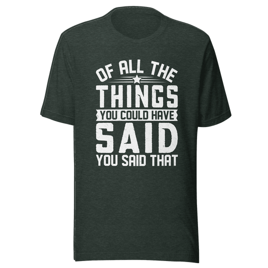 Black t-shirt with white text on a transparent background