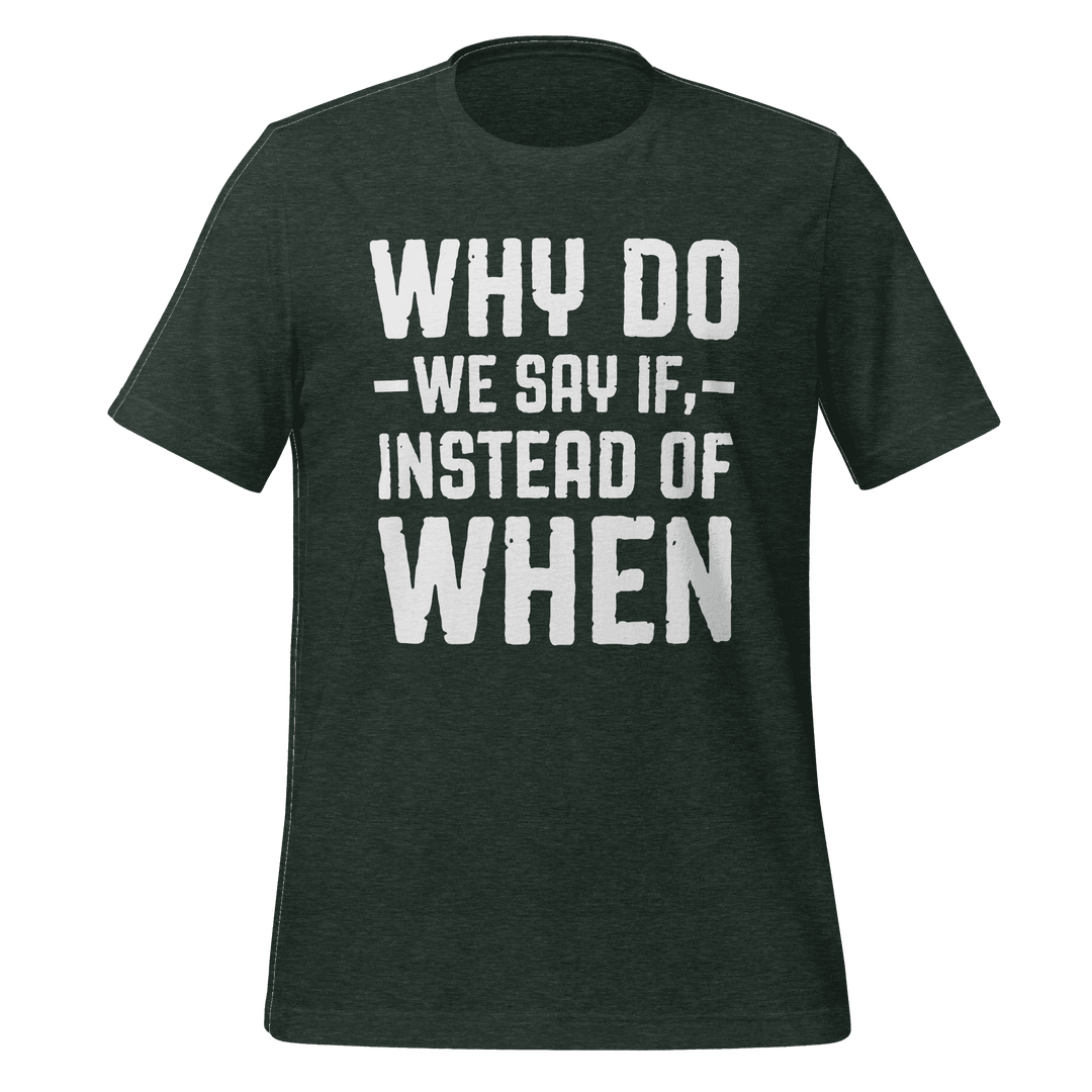 Black t-shirt with white text on a transparent background